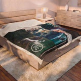 Velveteen Plush Blanket — 'John Menlo's Oh FFS Cruise' Scenic Cartoon Throw