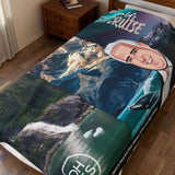 Velveteen Plush Blanket — 'John Menlo's Oh FFS Cruise' Scenic Cartoon Throw