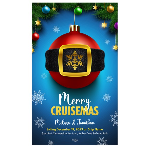 Merry Cruisemas Blue Buckle 18x30 Glossy Door Poster