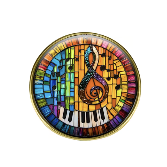 Eden Parker Music Rainbow Piano Enamel Brooch