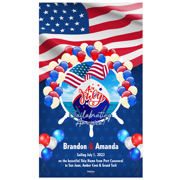 July 4th Balloons 18x30 Glossy Door Poster