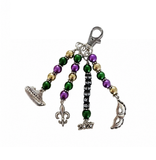Breeze Mardi Gras Themed Cruise Card Keychain Charm