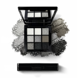 9-Color Smokey Eyeshadow Palette – Black, White & Silver Matte Shimmer Glitter Makeup Kit