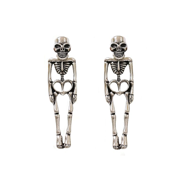 Gothic Halloween Skeleton Stud Earrings