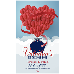 Valentine's Day Love Boat 18x30 Glossy Door Poster