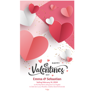 Valentine's Day Hearts & Confetti 18x30 Glossy Door Poster