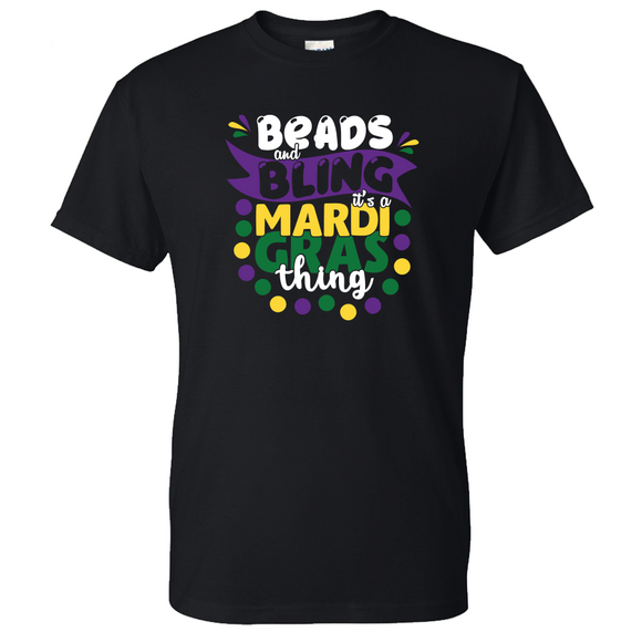 Beads and Bling It's a Mardi Gras Thing Tee