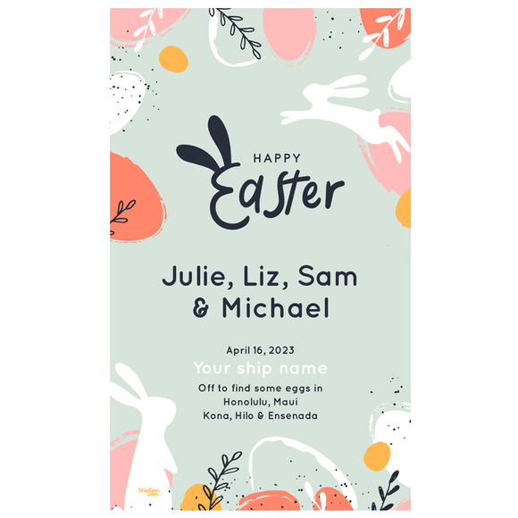 Pastel Easter Bunny 18x30 Glossy Door Poster