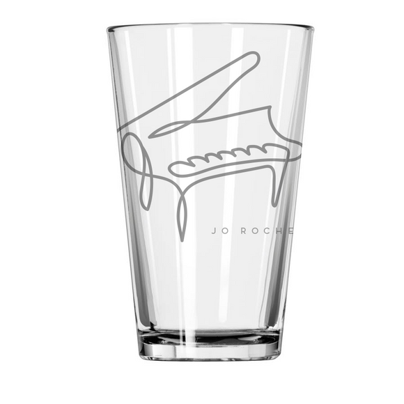 Jo Rochell Music Illustrated Piano Etched Pint Glass