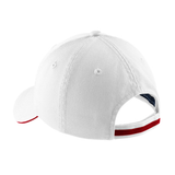 John Heald's For Fun's Sake Red White Blue Embroidered Cap with Striped Closure