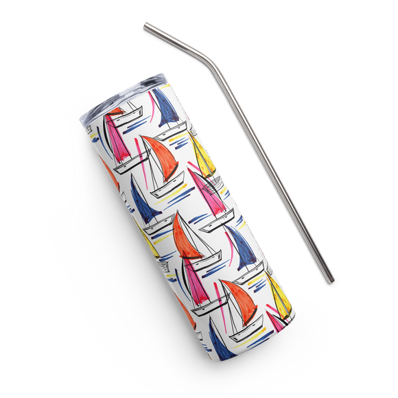 Sailboats 20 oz. Stainless Steel Hot/Cold Tumbler