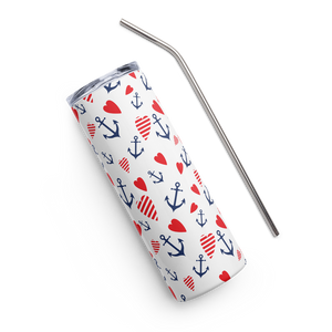 Anchors & Hearts 20 oz. Stainless Steel Hot/Cold Tumbler